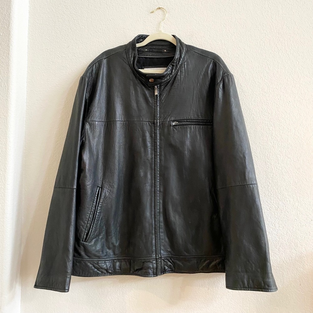 Wilsons Leather M Julian Mens Motorcycle Jacket Black XXL Genuine Leather - Picture 4 of 15